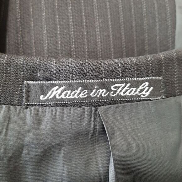 CALVIN KLEIN Italy Wool Blend Blazer Jacket Pin-Stripe Black Men's Sz 40 S - Picture 13 of 14